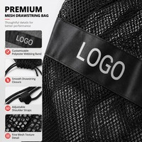 Sac à cordon en filet durable et recyclable avec logo personnalisé imprimé, sac de rangement pour ballon de basket