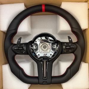 Volant <span class=keywords><strong>sport</strong></span> en cuir avec surpiqûres rouges personnalisées pour <span class=keywords><strong>BMW</strong></span> E60 F20 F30 F34 G20 E92 F15 F32 E82 G02 G31 340i - Product Image 1