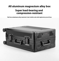 Valise à roulettes tout aluminium 20 pouces, bagage cabine multifonction, coque rigide approuvée par les compagnies aériennes, roues à 360 degrés
