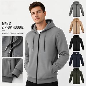 Men's Casual <b>Zip</b> <b>Up</b> Hoodie Soft Fleece Hooded Jacket Long Sleeve Warm Sweatshirt with Pockets for Daily Wear and Outdoor - Product Image 1