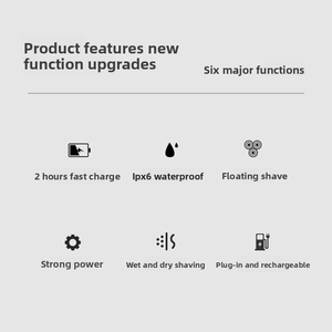 Electric Rechargeable Shaver for Men IPX6 Waterproof Wet Dry Mens Shaving 4D Floating <b>Head</b> Charging Base Rotary <b>Razor</b> - Product Image 2