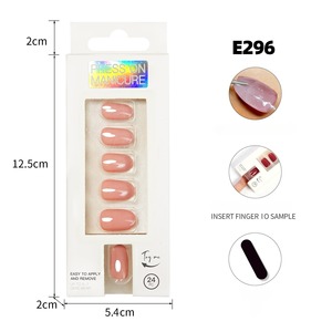 24 pièces de faux ongles pré-collés importés de Corée, ongles pressés, ongles artificiels, personnalisables, dropshipping <span class=keywords><strong>E163</strong></span> - Product Image 4