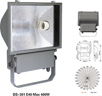 Promotion : Projecteur halogène carré omnidirectionnel DS DS-301 MAX400W blanc chaud pour stades, entrepôts et éclairage paysager, IP65, en aluminium
