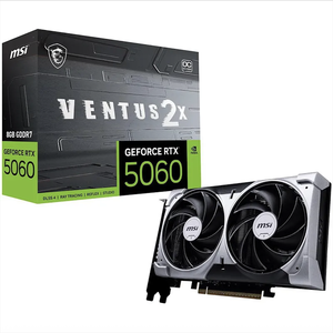 การ์ดจอ GeForce RTX 5060 8G VENTUS 2X สำหรับเดสก์ท็อปเวิร์กสเตชัน รองรับ DLSS4 พร้อมอินเทอร์เฟซหน่วยความจำ 256 บิต ช่องต่อ DP พร้อมพัดลมระบายความร้อนรุ่นใหม่ - Product Image 1