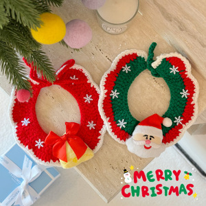 Écharpe de Noël pour chat, écharpe pour chien, bavoir, collier en laine pour petit chien, accessoires tricotés à la main - Product Image 4