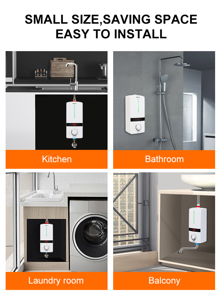 One piece delivery factory price 5500w 220V kitchen use tankless electric water heater