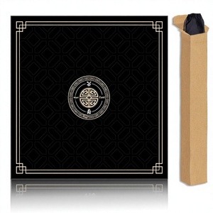 JUFORHQC Tapete de Mahjong Antideslizante y Reductor de Ruido de 315 Pulgadas con Bolsa de Tela y Almacenamiento en Cartón para Dominó y <span class=keywords><strong>Solitario</strong></span> (Negro) - Product Image 1