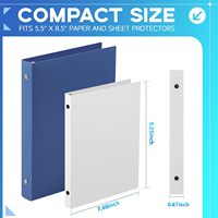 Mini classeur à 3 anneaux de 1/2 pouce, compatible avec du papier de 5,5 x 8,5, classeur flexible en plastique à trois anneaux ronds, petit classeur blanc A5 en vrac pour l'école et le bureau