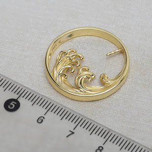 S925 Silver Wave Pendant 8-10 Wave Pearl Empty Tray Women's DIY <b>Jewelry</b> Accessories Semi Finished <b>Jewelry</b> <b>Findings</b> <b>Components</b> - Product Image 3