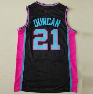 Jersey Basket Tim Duncan, Hitam, Model Throwback Kualitas Terbaik - Product Image 1