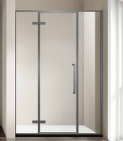 Porte de douche coulissante moderne sans cadre en aluminium avec grands rouleaux, idéale pour chambres, salles de bain, hôtels et villas - Vente chaude OEM