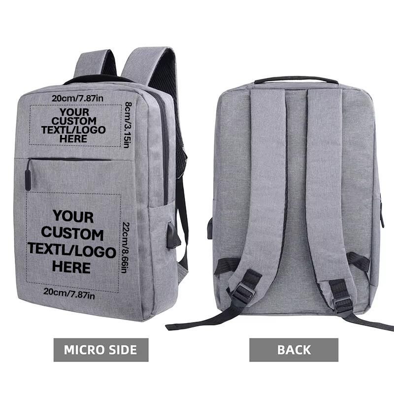 Polyester Zipper Big Capacity Men Computer Laptop Backpack