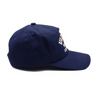 Casquette de baseball en coton à 5 panneaux, style rétro, formel et sportif, avec applique, personnalisable, bleu marine, broderie de logo, vente en gros - Product Image 5