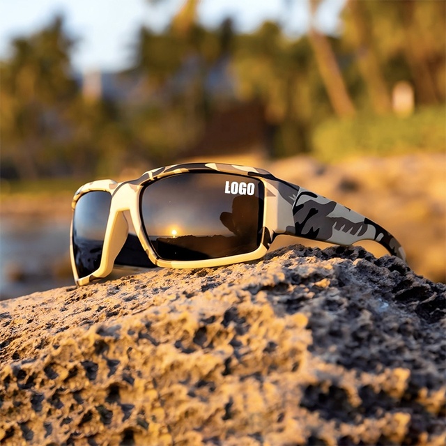 LMA 3615 Brand Custom Sports Eyewear AS/NZS 1337. 1 TR90 Frame Camouflage Oversize Polarized Lens Z87 Safety Unisex Sunglasses