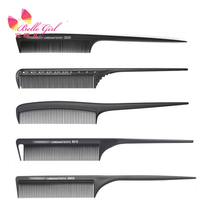 BELLEWORLD emballage personnalisé pas cher en gros bonne qualité peigne à cheveux noir queue de <span class=keywords><strong>Rat</strong></span> brosses à cheveux salon coiffure peignes à cheveux - Product Image 1