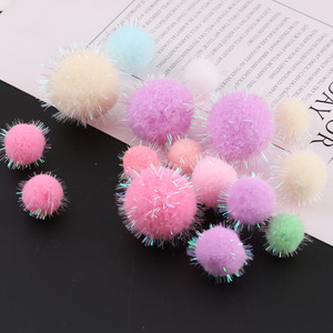 Pompons en forme de macaron, haute élasticité, paillettes argentées, 15mm 20mm 30mm, accessoires de bijoux souples pour la décoration de vêtements d'enfants - Product Image 3