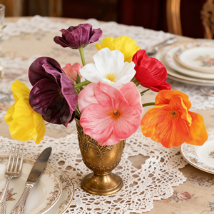 Fleur artificielle de pavot en soie écologique à tige unique, toucher réel, pour décoration intérieure et accessoire de table de mariage - Product Image 3