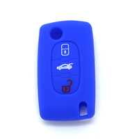 Housse de clé de voiture pliante en silicone flexible entièrement protectrice à 3 boutons pour 3008 accessoires de clé de voiture pratiques