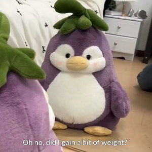 Internet-famous purple Eggplant penguin Plush Toy PP Cotton Filling Plastic Cute Adorable Doll <strong>Pillow</strong> Birthday Gift Couples - Product Image 3