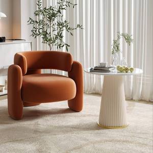 Fauteuil individuel de luxe moderne en velours durable avec repose-pieds, design confortable pour chambre, salon, hôtel, fauteuil d'appoint de loisirs - Product Image 3