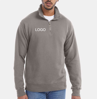 Pull personnalisable OEM 1/4 zip polaire col montant sweats à capuche et sweat-shirts logo brodé sweat-shirt quart-zip pour hommes