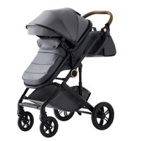 Poussette de luxe 3 en 1 avec siège auto, landau haute couture, châssis en alliage d'aluminium, siège réversible pour nouveau-né