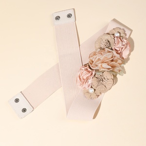 2025 Bán Buôn Hot Bán Vành Đai Cho Phụ Nữ Nhân Tạo Ren Ngọc Trai Hoa Dây Thắt Lưng Ăn Mặc Phụ Nữ Phụ Nữ Đàn Hồi Vải Thắt Lưng - Product Image 4