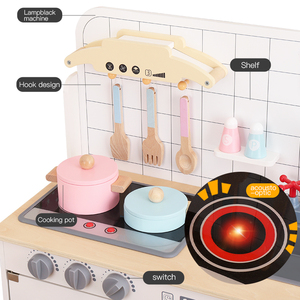 Vente chaude Cuisine Ensemble Simulation Cuisine Danois Noble Blanc Cuisine Début Éducatif Maison De Poupée Jouets En Bois pour Enfants Garçons Filles - Product Image 3