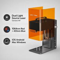 Graveur laser à diode compact VMYTH Genesis-M1, double laser 10W bleu + 2W IR, nouveau, prise en charge CNC AI pour métal, plastique, bois, étiquettes