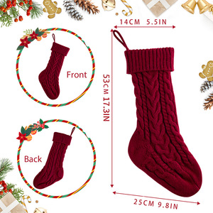 Decoración de Navidad Medias de Navidad Calcetín de vacaciones de punto personalizado Bolsas de regalo para dulces Decoraciones de chimenea de Santa - Product Image 4