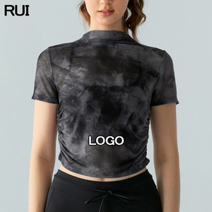 Vente chaude Logo personnalisé coupe régulière respirant séchage rapide sans couture chemise de course femmes entraînement Yoga exercice tenues Compression - Product Image 1