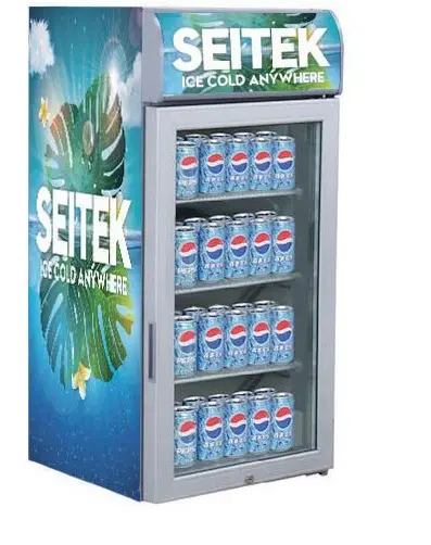 Refrigerador de bebidas de bancada com dossel e porta de vidro para bebidas refrigerador refrigerador 120L Vitrine