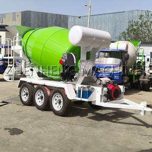 Bétonnière tractée à entraînement hydraulique 8m³, cuve de mélange de béton à décharge rapide 8000L avec chute réglable - Product Image 4