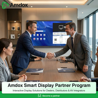 Tableau blanc interactif tactile Amdox 4K à 40 points avec caméra IA 48MP pour les écoles et les salles de réunion