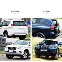 YBJ Kit de carrosserie d'accessoires de voiture pour Prado 2008-2015 à 2018-2021 FJ150 Kit de mise à niveau modifié phare LC150 Kit de carrosserie