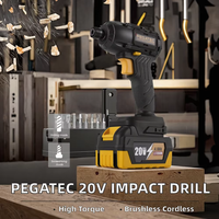 Perceuse à percussion sans fil 20V sans balais, ensemble avec 2 batteries 4.0Ah, mandrin 13mm, couple élevé, vitesse variable, couple max. 350Nm, usage industriel
