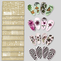Serpent léopard papillon amour coeur fleurs conception plaques d'impression pour Nail Art pochoir timbre outils ongles fournitures