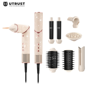 Brosse Sèche-Cheveux 8-<span class=keywords><strong>en</strong></span>-1 à 3 Vitesses, Sans Balais, Haute Vitesse, 1300-1500W, 110 000 tr/min, Ions Négatifs, Peigne Chauffant Coiffant, <span class=keywords><strong>Auto</strong></span>-Boucleur - Product Image 1