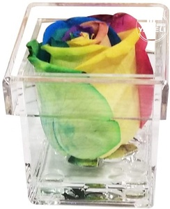 Boîte à fleurs préservée en acrylique, petit étui à fleurs, un cadre, coffret à cadeaux, en forme de Cube, présentoir décor pour le bureau et la maison - Product Image 6