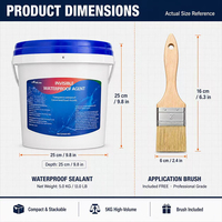 AJIELIAN 5KG Prêt à l'emploi, coulis d'étanchéité transparent pour béton, verre et salle de bain, utilisation facile