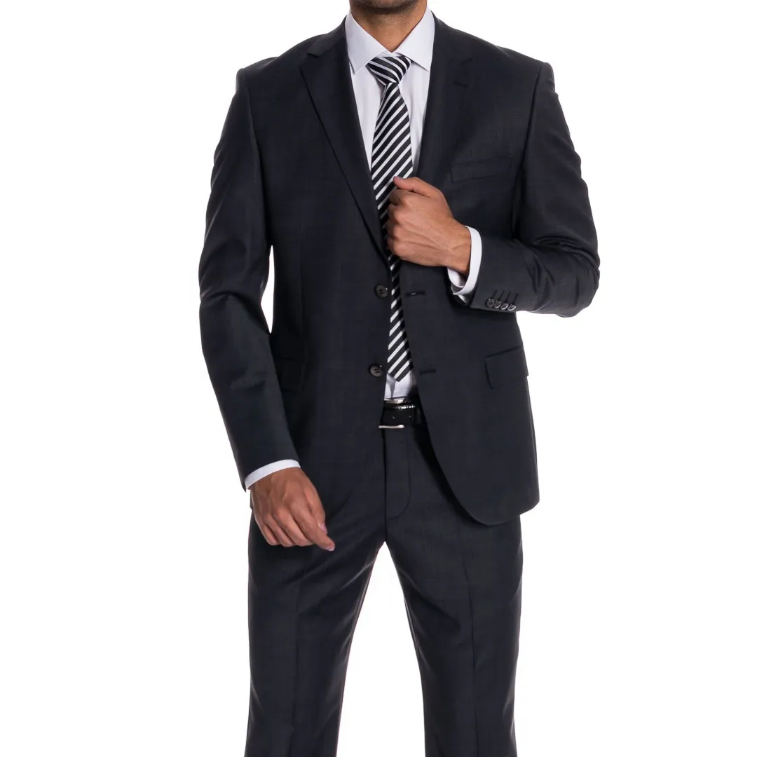 Custom suit, custom logo Men's Slim Fit 2 Piece Suit, One Button Solid Jacket Pants Set with Tie men's suits navy blue stripes