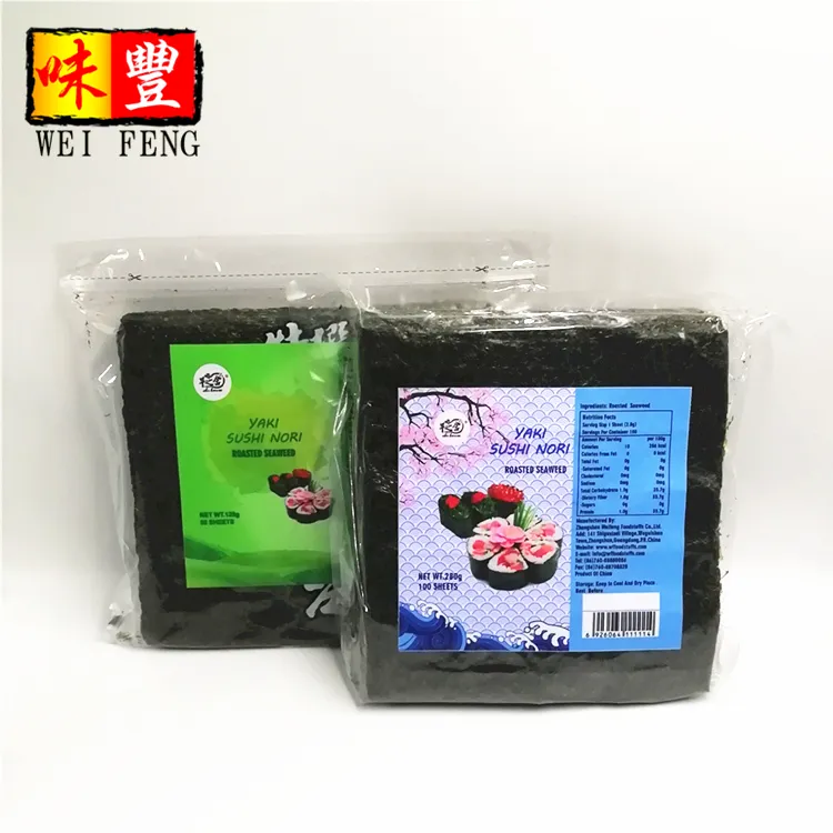 OEM Fabrik Chinesische Marke Lieferanten Japanischen Stil Grade C Qualität 100 Blatt Onigiri Nori Flakes Yaki Sushi Algen