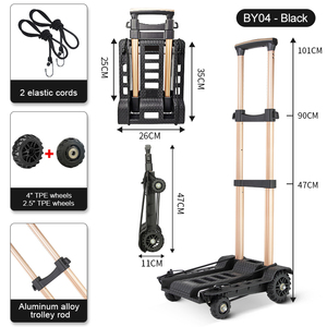 Gerobak Dorong Lipat Ringan 4 Roda, Troli Lipat Portabel, Gerobak Belanja untuk Pindahan - Product Image 6