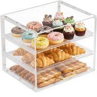 Vitrine de comptoir commerciale VEVOR à 3 niveaux pour boulangerie, avec porte en acrylique transparent - 13x102x102