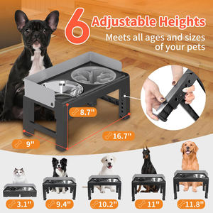 ZMaker 6 mangkuk hewan peliharaan tinggi, mangkuk anjing peliharaan tinggi dapat dilipat dengan baja tahan karat dan mangkuk tempat makan lambat - Product Image 4