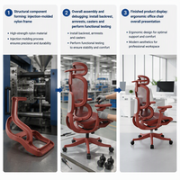 Chaise de bureau ergonomique moderne de qualité supérieure avec support lombaire réglable et base pivotante
