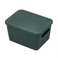 Boîte de rangement en plastique empilable avec couvercle, plusieurs tailles, boîte de rangement opaque pour articles divers avec poignées pour placard et garde-manger