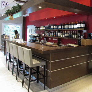 Barra de <span class=keywords><strong>Bar</strong></span> de Diseño Clásico Personalizada en Forma de L con Luces LED para Restaurante o Club - Product Image 2