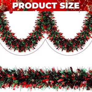 New Christmas decoration 2-meter <b>wool</b> strip <b>red</b> and green party flower festival decoration color strip wholesale - Product Image 3