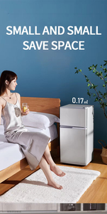 Refrigerador de doble puerta con congelador inferior BCD-98 de estilo moderno, gran volumen, sin escarcha, para uso doméstico y exterior, ¡gran oferta! - Product Image 4